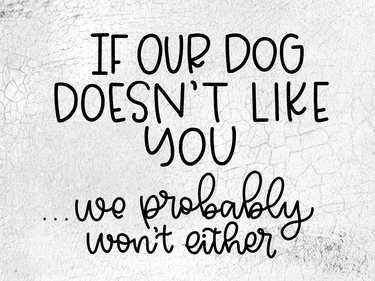 If Our Dog Doesn’t Like You 