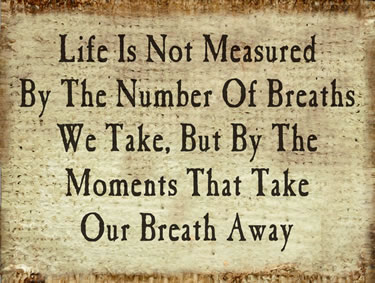 Life Is Not Measured By The Number Of Breaths You Take But By The Moments That Take Your Breath Away
