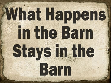 What Happens In The Barn Stay In The Barn