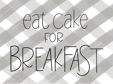 Gray Plaid Eat Cake For Breakfast